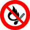 cartello vietato usare fiamme libere